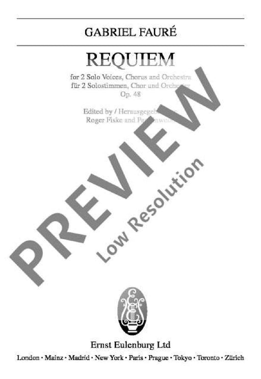 Requiem op. 48 佛瑞 安魂曲 總譜 歐伊倫堡版 | 小雅音樂 Hsiaoya Music