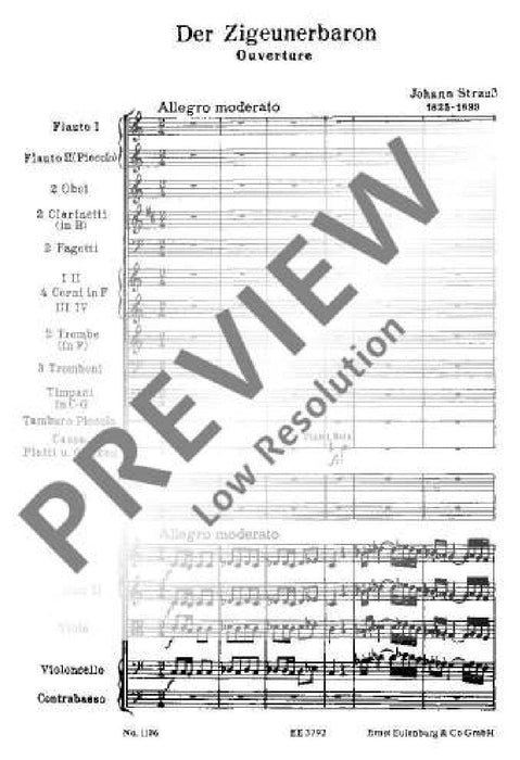 The Gipsy Baron Overture 史特勞斯．約翰 吉普賽男爵序曲 總譜 歐伊倫堡版 | 小雅音樂 Hsiaoya Music