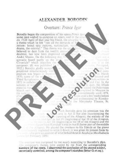 Prince Igor Overture 玻羅定 伊果王子序曲 總譜 歐伊倫堡版 | 小雅音樂 Hsiaoya Music