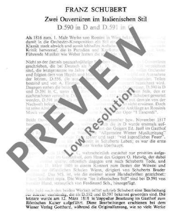 Overture in the Italian Style C major D 591 舒伯特 序曲 風格大調 總譜 歐伊倫堡版 | 小雅音樂 Hsiaoya Music