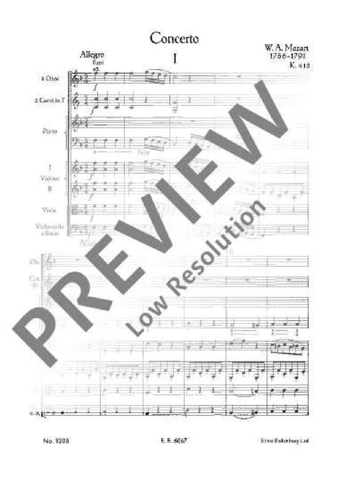 Concerto No. 11 F major KV 413 Cadenzas by the Composer 莫札特 協奏曲 大調 裝飾樂段 作曲家 總譜 歐伊倫堡版 | 小雅音樂 Hsiaoya Music