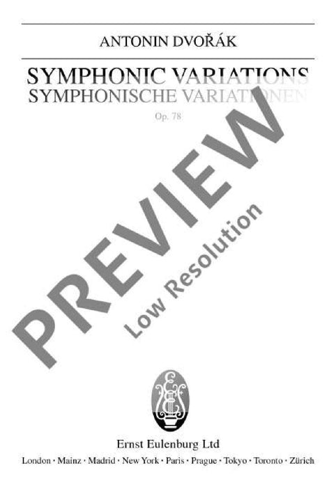 Symphonic Variations op. 78 B 70 德弗札克 變奏曲 總譜 歐伊倫堡版 | 小雅音樂 Hsiaoya Music