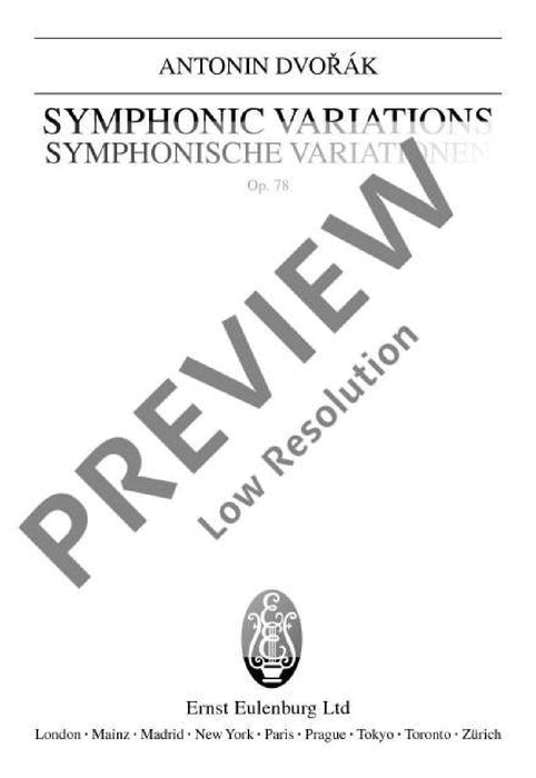Symphonic Variations op. 78 B 70 德弗札克 變奏曲 總譜 歐伊倫堡版 | 小雅音樂 Hsiaoya Music