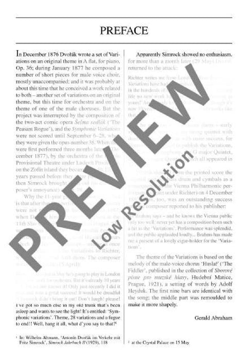 Symphonic Variations op. 78 B 70 德弗札克 變奏曲 總譜 歐伊倫堡版 | 小雅音樂 Hsiaoya Music