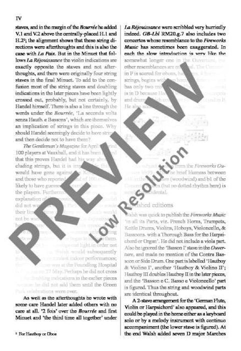 The Music for the Royal Fireworks HWV 351 韓德爾 皇家煙火 總譜 歐伊倫堡版 | 小雅音樂 Hsiaoya Music