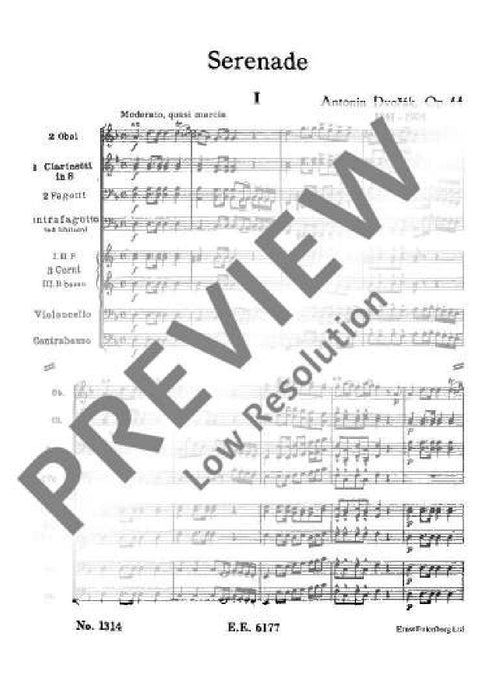 Serenade D minor op. 44 B 77 德弗札克 小夜曲小調 總譜 歐伊倫堡版 | 小雅音樂 Hsiaoya Music