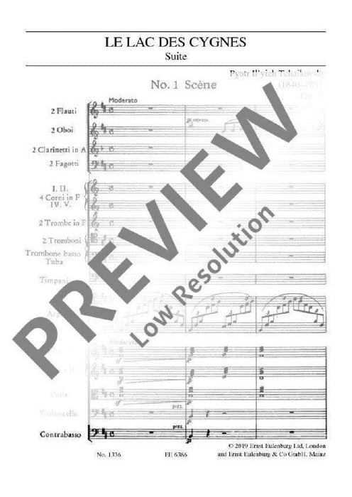 Swan Lake op. 20 CW 13 Ballet Suite 柴科夫斯基．彼得 天鵝湖 芭蕾組曲 總譜 歐伊倫堡版 | 小雅音樂 Hsiaoya Music