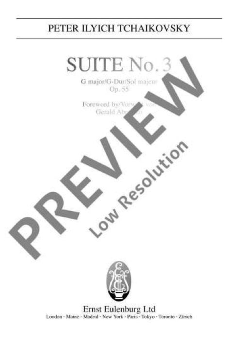 Suite No. 3 G major op. 55 CW 30 柴科夫斯基．彼得 組曲 大調 總譜 歐伊倫堡版 | 小雅音樂 Hsiaoya Music