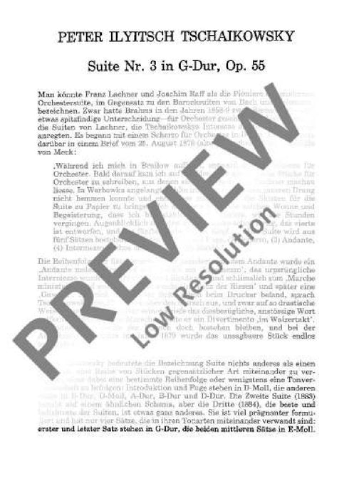 Suite No. 3 G major op. 55 CW 30 柴科夫斯基．彼得 組曲 大調 總譜 歐伊倫堡版 | 小雅音樂 Hsiaoya Music