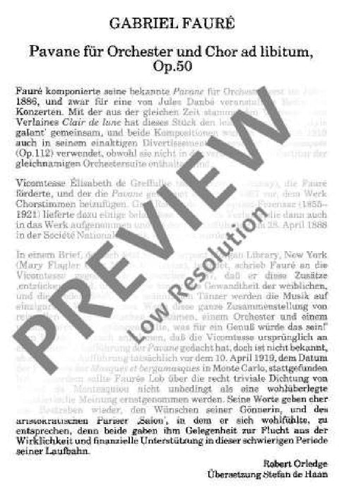 Pavane op. 50 佛瑞 帕凡 總譜 歐伊倫堡版 | 小雅音樂 Hsiaoya Music