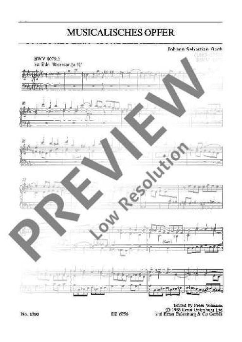 Musical Offering BWV 1079 巴赫約翰‧瑟巴斯提安 音樂的奉獻 總譜 歐伊倫堡版 | 小雅音樂 Hsiaoya Music