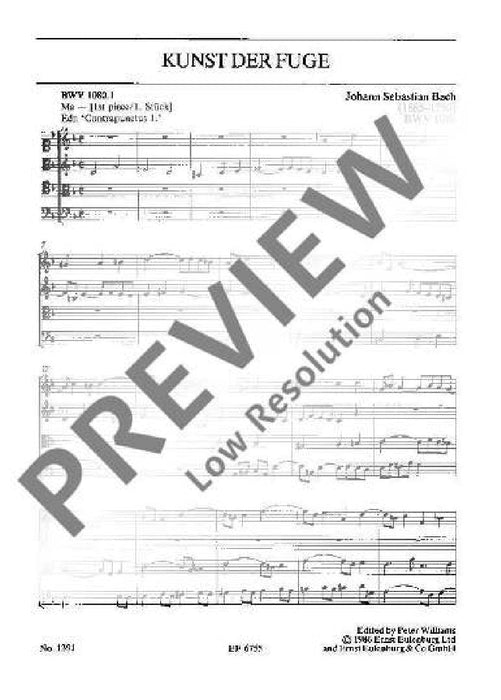 Art of Fugue BWV 1080 巴赫約翰‧瑟巴斯提安 復格曲 總譜 歐伊倫堡版 | 小雅音樂 Hsiaoya Music