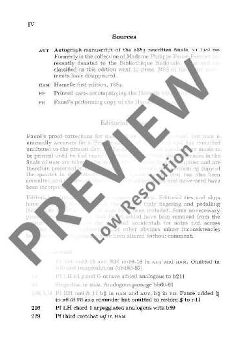 Piano Quartet No. 1 C minor op. 15 佛瑞 鋼琴四重奏 小調 總譜 歐伊倫堡版 | 小雅音樂 Hsiaoya Music