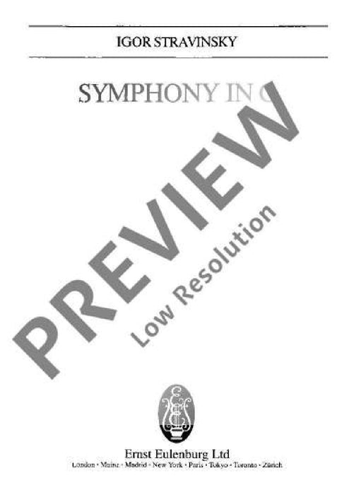 Symphony in C for orchestra 斯特拉溫斯基．伊果 交響曲 管弦樂團 總譜 歐伊倫堡版 | 小雅音樂 Hsiaoya Music