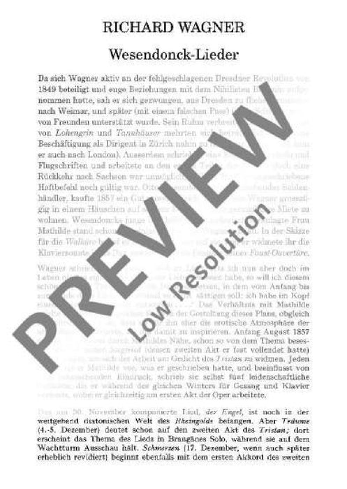 Wesendonck-Lieder WWV 91 A 華格納．理查 歌曲 總譜 歐伊倫堡版 | 小雅音樂 Hsiaoya Music