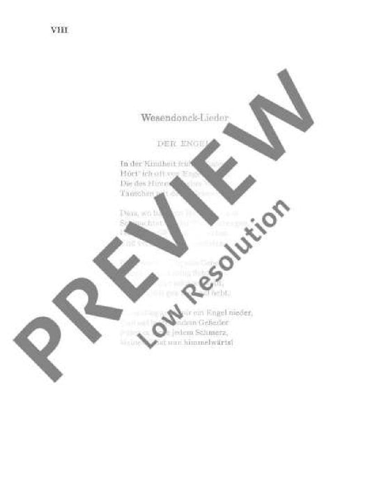 Wesendonck-Lieder WWV 91 A 華格納．理查 歌曲 總譜 歐伊倫堡版 | 小雅音樂 Hsiaoya Music