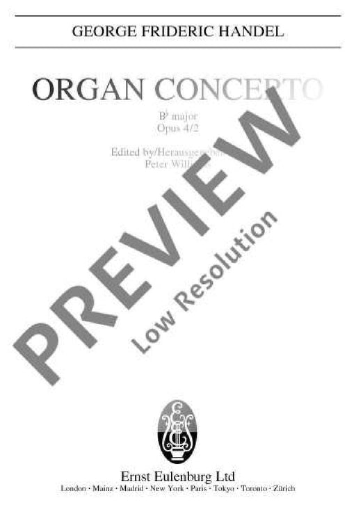 Organ concerto No. 2 B major op. 4/2 HWV 290 韓德爾 管風琴協奏曲 大調 總譜 歐伊倫堡版 | 小雅音樂 Hsiaoya Music