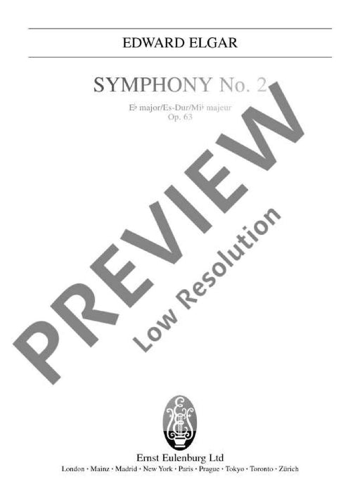 Symphony No. 2 Eb major op. 63 艾爾加 交響曲 大調 總譜 歐伊倫堡版 | 小雅音樂 Hsiaoya Music