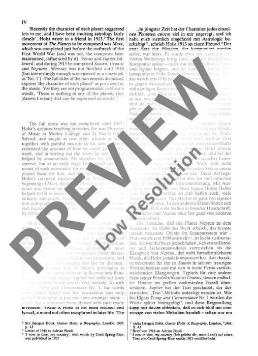 The Planets op. 32 Suite 霍爾斯特．古斯塔夫 行星 組曲 總譜 歐伊倫堡版 | 小雅音樂 Hsiaoya Music