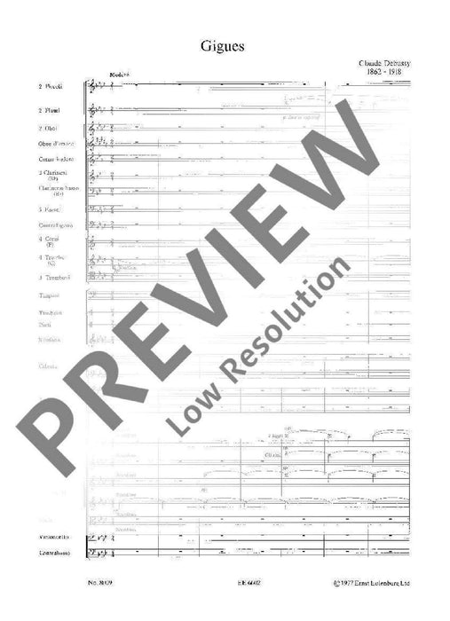 Images No. 1 Gigues 德布西 基格 總譜 歐伊倫堡版 | 小雅音樂 Hsiaoya Music