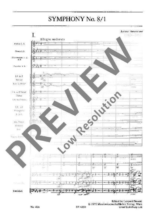 Symphony No. 8/1 C minor 1887 version 布魯克納 交響曲 小調 總譜 歐伊倫堡版 | 小雅音樂 Hsiaoya Music