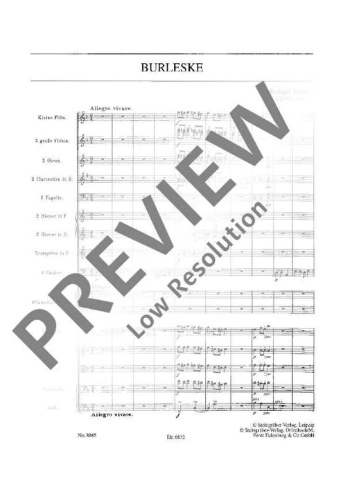 Burleske D minor o. Op. AV 85 TrV 145 史特勞斯理查 滑稽曲小調 總譜 歐伊倫堡版 | 小雅音樂 Hsiaoya Music