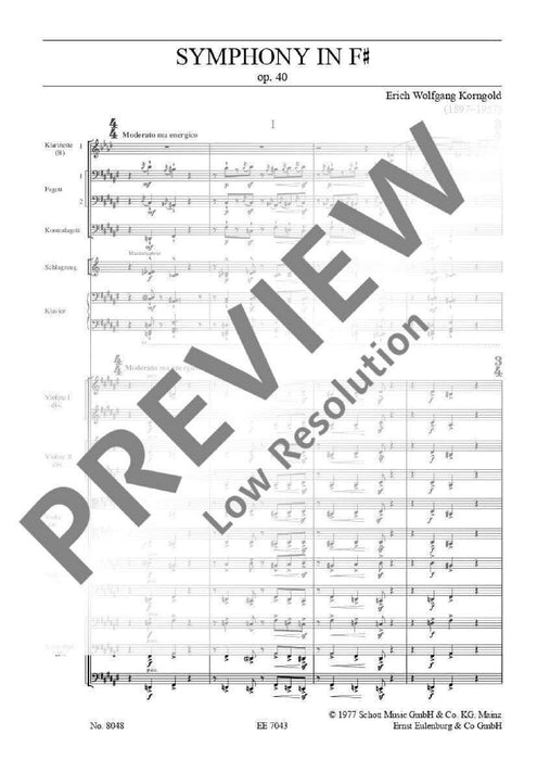 Symphony in F# op. 40 康戈爾德 交響曲 總譜 歐伊倫堡版 | 小雅音樂 Hsiaoya Music