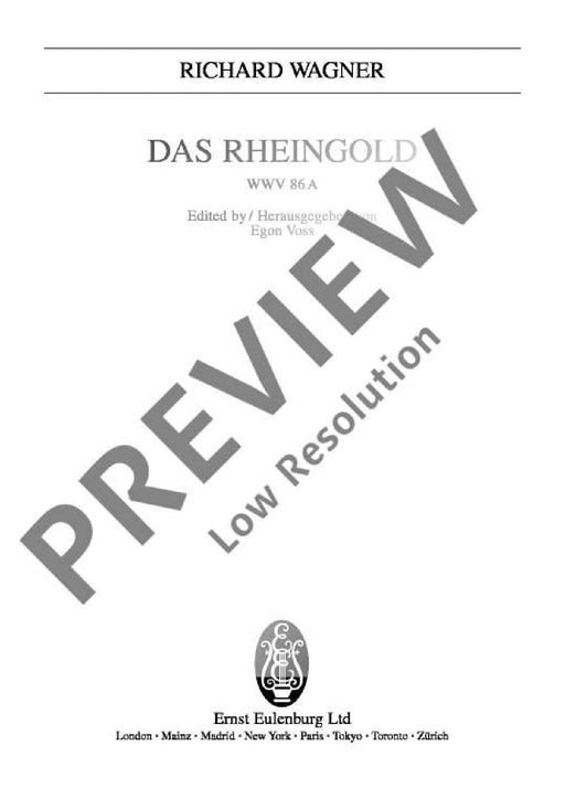 Das Rheingold WWV 86 A Der Ring des Nibelungen 華格納．理查 萊茵的黃金 尼伯龍根的指環 總譜 歐伊倫堡版 | 小雅音樂 Hsiaoya Music