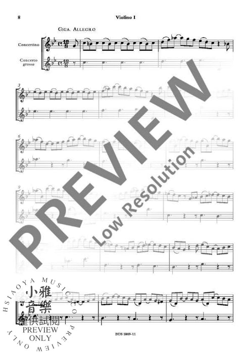Concerto Grosso op. 1/11 a quattro 洛卡泰利 弦樂四重奏 大協奏曲 歐伊倫堡版 | 小雅音樂 Hsiaoya Music
