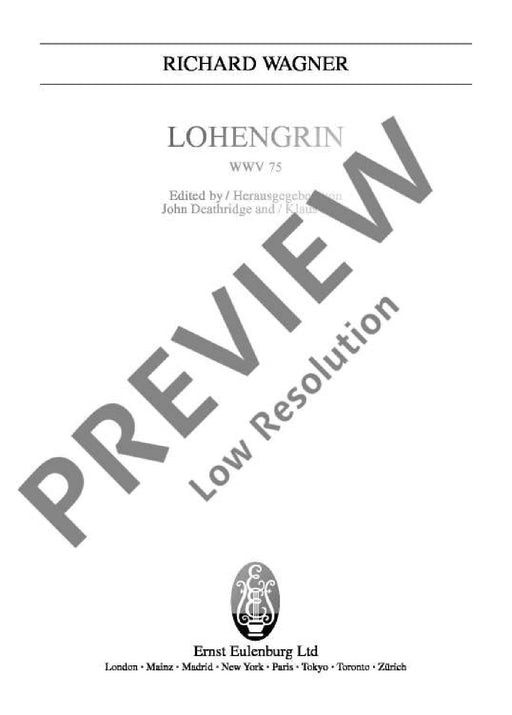 Lohengrin WWV 75 華格納．理查 羅恩格林 總譜 歐伊倫堡版 | 小雅音樂 Hsiaoya Music