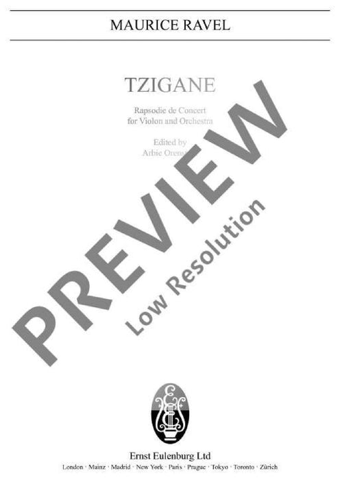 Tzigane Rapsodie de Concert 拉威爾摩利斯 吉普賽狂想曲音樂會 總譜 歐伊倫堡版 | 小雅音樂 Hsiaoya Music