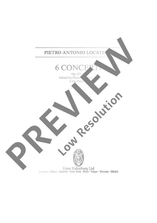 6 Concerti op. 4/7-12 Vol. 2 洛卡泰利 音樂會 總譜 歐伊倫堡版 | 小雅音樂 Hsiaoya Music