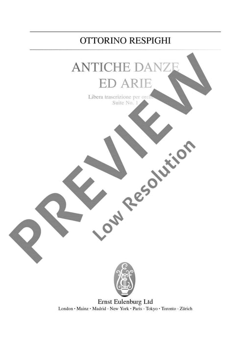 Antiche Danze ed Arie Suite No. 1 雷斯匹基 組曲 總譜 歐伊倫堡版 | 小雅音樂 Hsiaoya Music