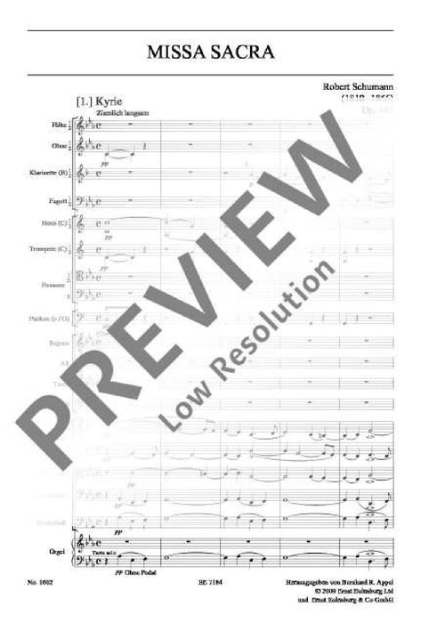 Missa sacra op. 147 for four-part choir and orchestra 舒曼．羅伯特 合唱團管弦樂團 總譜 歐伊倫堡版 | 小雅音樂 Hsiaoya Music