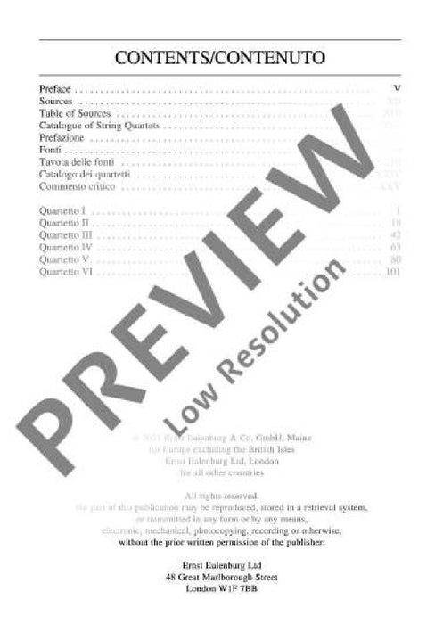 String Quartets No. 1-6 董尼才第 弦樂四重奏 總譜 歐伊倫堡版 | 小雅音樂 Hsiaoya Music