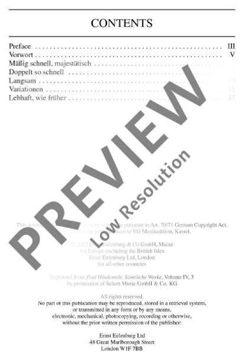 Chamber Music No. 6 op. 46/1 for viola d'amore and chamber orchestra 辛德密特 室內樂 中提琴 室內合奏團 總譜 歐伊倫堡版 | 小雅音樂 Hsiaoya Music