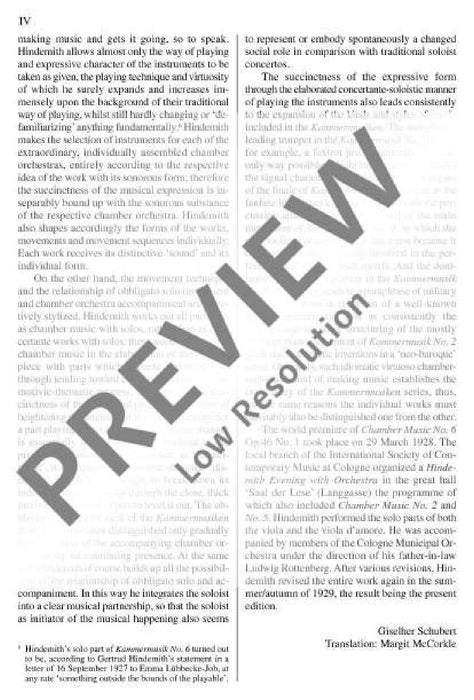 Chamber Music No. 6 op. 46/1 for viola d'amore and chamber orchestra 辛德密特 室內樂 中提琴 室內合奏團 總譜 歐伊倫堡版 | 小雅音樂 Hsiaoya Music