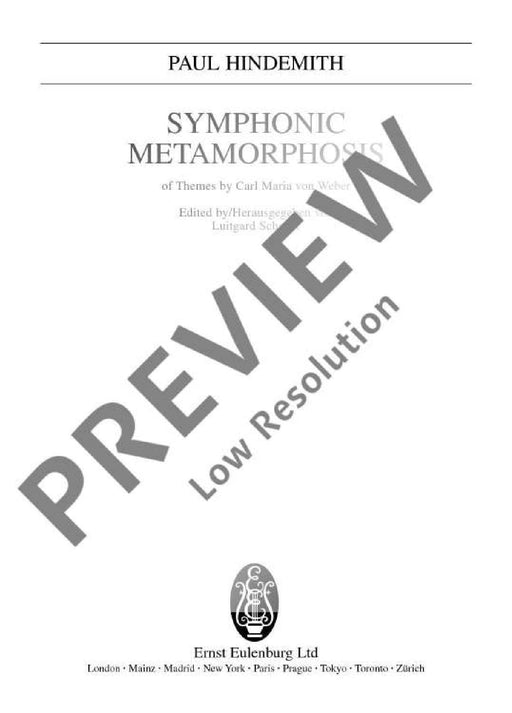 Symphonic Metamorphosis of Themes by Carl Maria von Weber for Orchestra (1943) 辛德密特 韋伯主題的交響變奏 管弦樂團 總譜 歐伊倫堡版 | 小雅音樂 Hsiaoya Music