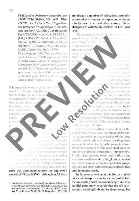 Overture to the Bride of Messina by Fr. Schiller op. 100 舒曼．羅伯特 序曲 總譜 歐伊倫堡版 | 小雅音樂 Hsiaoya Music