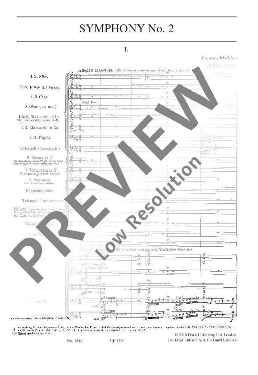Symphony No. 2 C minor 馬勒．古斯塔夫 交響曲 小調 總譜 歐伊倫堡版 | 小雅音樂 Hsiaoya Music