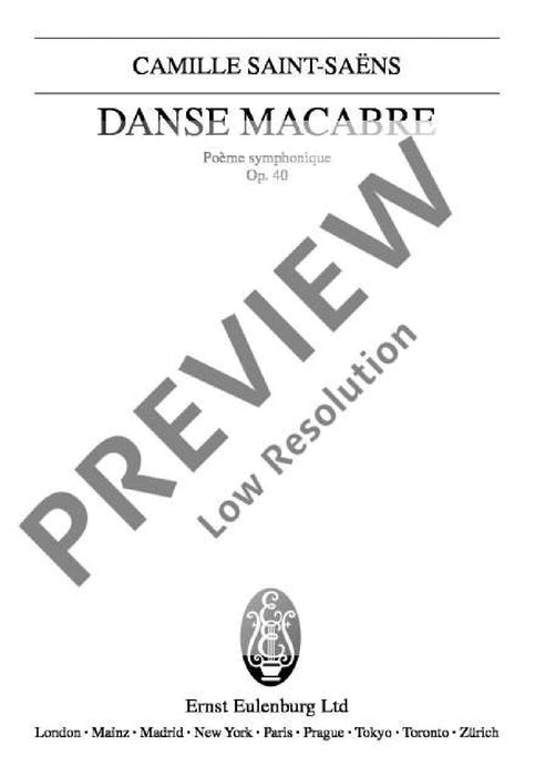 Danse macabre op. 40 Poème symphonique 聖桑斯 骷髏之舞 詩曲 總譜 歐伊倫堡版 | 小雅音樂 Hsiaoya Music