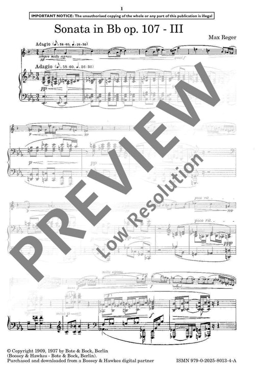 Sonata B flat Major op. 107 雷格馬克斯 奏鳴曲 大調 中提琴加鋼琴 柏特-柏克版 | 小雅音樂 Hsiaoya Music
