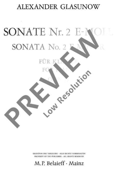 Sonata No 2 E minor op. 75 葛拉祖諾夫 奏鳴曲 小調 鋼琴獨奏 | 小雅音樂 Hsiaoya Music