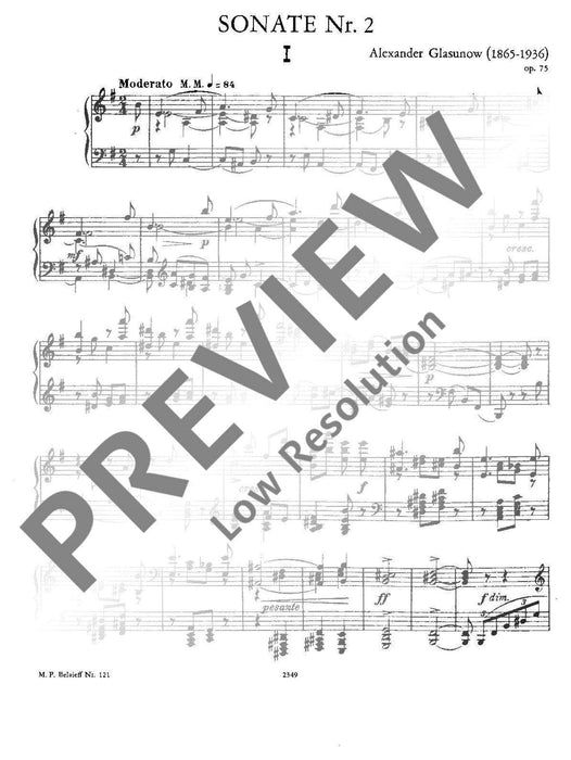 Sonata No 2 E minor op. 75 葛拉祖諾夫 奏鳴曲 小調 鋼琴獨奏 | 小雅音樂 Hsiaoya Music