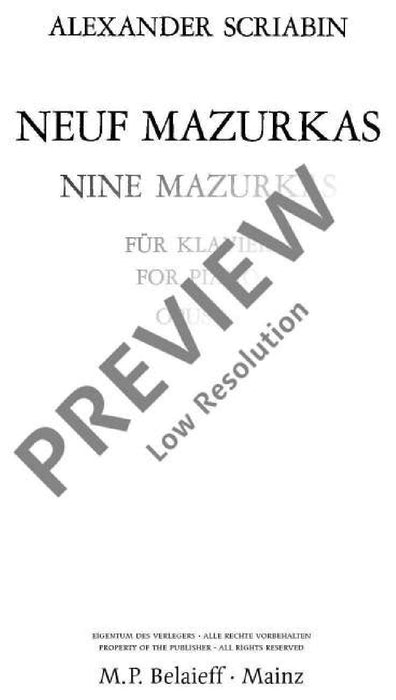Nine Mazurkas op. 25 斯克里亞賓 馬祖卡 鋼琴獨奏 | 小雅音樂 Hsiaoya Music
