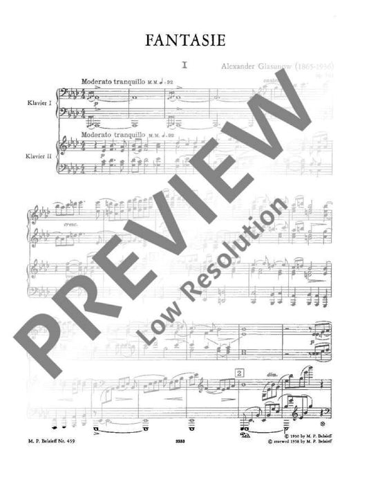 Fantasy op. 104 葛拉祖諾夫 幻想曲 雙鋼琴 | 小雅音樂 Hsiaoya Music