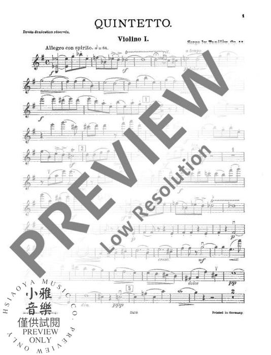 Quintet G major op. 14 弦樂五重奏大調 | 小雅音樂 Hsiaoya Music