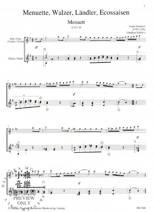 Menuette, Walzer, Ländler, Ecossaisen 舒伯特 混和二重奏 | 小雅音樂 Hsiaoya Music