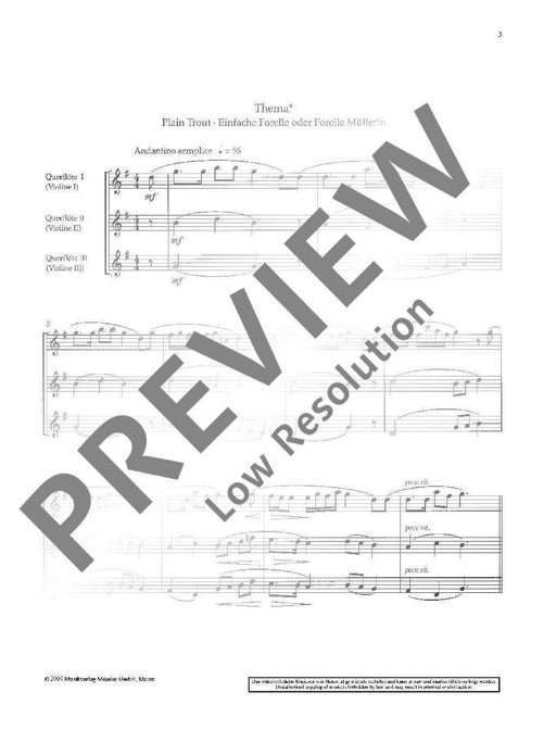 Various Trouts 2. Folge über ein Thema von Franz Schubert 小提琴 3把以上 | 小雅音樂 Hsiaoya Music