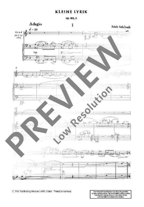 Small lyric op. 102/2 抒情的 豎笛 1把以上加鋼琴 | 小雅音樂 Hsiaoya Music